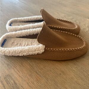 Rothy’s Brown Herringbone Clog with sherpa Lining